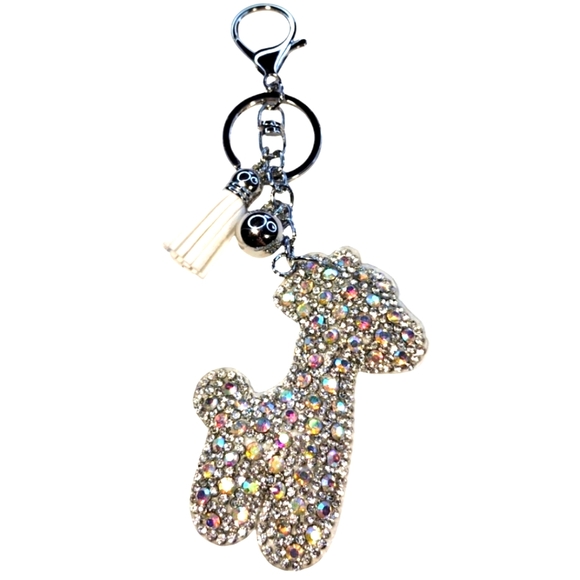Rhinestone Giraffe Bling Keychain - Picture 1 of 5